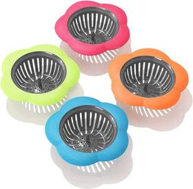 Dfsucces 733535289252 Plastic Sink Strainer 4 Pack Flexible Kitchen Drainers Easy Clean