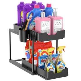 Hk29001-blk Dileasir Under Sink Organizers And Storage Bathroom Organizer 2 Tier 1 Pack Black Hk29001-blk Dileasir Under Sink Organizers And Storage Bathroom Organizer 2 Tier 1 Pack Black