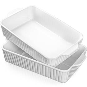 B0cgnn3kgv Dizada 9x13 Ceramic Baking Dish 2 Pack Large Deep Casserole Set 4.2 Quart Oven-ready Bakewa