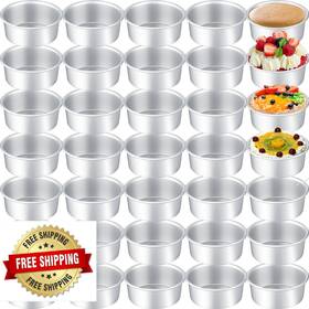 B0clv5qwbj Domensi 40-pack Aluminum 4 Inch Mini Round Cake Baking Pans Tins Rustproof