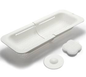 Domonic Home 786078641337 Over The Sink Strainer Basket For Kitchen Vegetables Fruits Pasta Collapsi