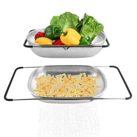 Dopmep 769293545352 Over The Sink Strainer Stainless Steel Colander 5 Quart Basket With Expandable R