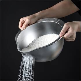 Rc-05 Dopmep Rice Washer Strainer Washing Bowl For Quinoa Stainless Steel Rinser With Sid