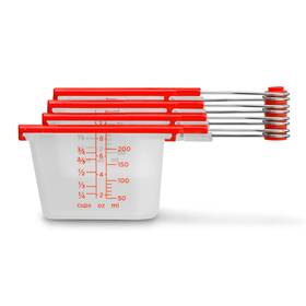 Cominhkpr134073 Dreamfarm Levups Self-levelling Measuring Cup Set Length 17.3cm / 6.8 Inch Red