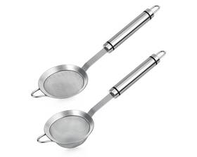 Ds. Distinctive Style 894453486438 304 Stainless Steel Tea Strainer Set 3-inch Fine Mesh Hand Strainers 2 Pack