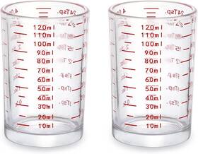 Vicgakmci84mor946 Ds. Distinctive Style 120 Milliliter Measuring Cup 2 Pieces Shot 120ml Red