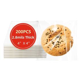 Dtmasao 739713672647 4x4 Inches 200 Pcs Cookie Bags For Gift Giving Self Sealing Cellophane Clear
