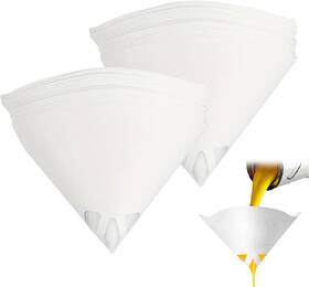 Duscoke-dsc-272 Duscoke 100pcs 100 Micron Paint Filter Strainers Paper Cone- Fine Nylon Mesh Mixin