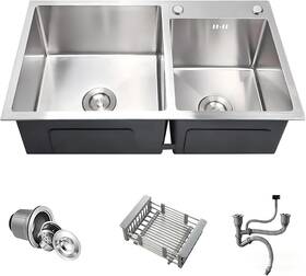 Sink008 Duyvisteil 30 Inch Double Bowl Drop-in/topmount Kitchen Sink Nano-coated Stainless Stee