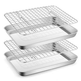 B09kzn8qss E-far 10.5 Inch X8.3 Stainless Steel Toaster Oven Pan And Rack Set Broiling Baking She B09kzn8qss E-far 10.5 Inch X8.3 Stainless Steel Toaster Oven Pan And Rack Set Broiling Baking She