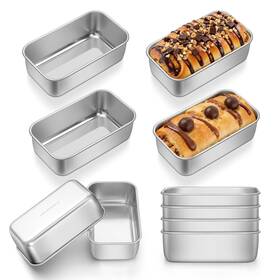 B0fzjvcl91 E-far Mini Loaf Pan Set Of 10 Small Stainless Steel Bread Baking Pans 6.3x3.5 In
