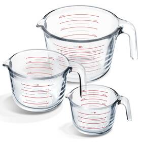 Eatex 198379600065 Glass Measuring Cups Set Of 3 - Liquid Clear