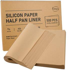 Ecodispose B0fscbpj99 Non-stick Precut Parchment Paper Baking Sheets Full Pan Liner 12-3/16