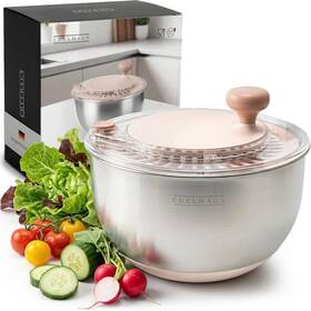 Edelhaus 313032072069 Salad Spinner Stainless Steel 5.3 Quart Lettuce Bpa-free With Stop Button