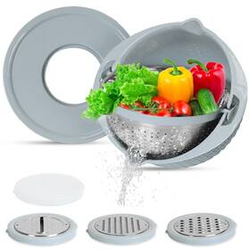 Gpct4598 Edge Collections New Stainless Steel Mixing Bowl Set With Colander And Food Strainer Basket