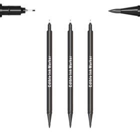 Edibleink 723509785802 3pcs Black Food Coloring Markers Double Sided With Ultra Fine Tip 0.5mm Edi Edibleink 723509785802 3pcs Black Food Coloring Markers Double Sided With Ultra Fine Tip 0.5mm Edi