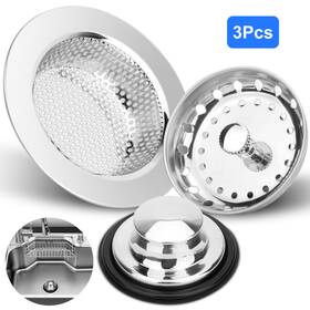 Eeekitonline 690770227778 3 Sink Strainer And Stopper Set For Standard 3.1 Inch Kitchen Drain With Rubber Seal Eeekitonline 690770227778 3 Sink Strainer And Stopper Set For Standard 3.1 Inch Kitchen Drain With Rubber Seal