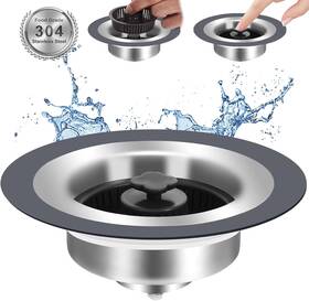 Cfxsd1 Ekole Upgraded 3 In 1 Kitchen Sink Drain Strainer And Stopper Stainless Steel