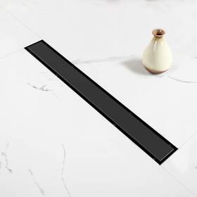 Ablsd-t-48n Elefloom Linear Shower Drain Black 48 Inch 2-in-1 Tile Insert Cover Brushed Aisi 304