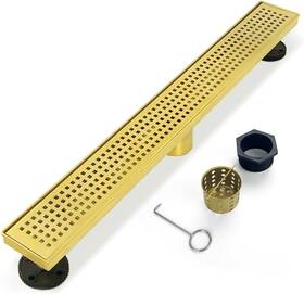 Aglsd-hp-48in Elefloom Linear Shower Drain Gold 48 Inch Removable Grate Cover Pvd Aisi 304