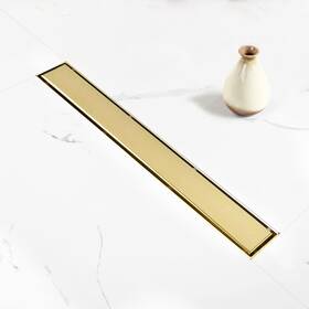Aglsd-t-32in Elefloom Linear Shower Drain Gold 32 Inch 2-in-1 Tile Insert Cover Pvd Aisi 304
