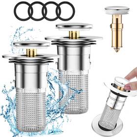2bs-22 Eliongpu 2pcs Bathroom Sink Stopper For 1.1 Inch -1.3 Pop Up Drain Filter With Remov