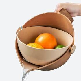 Aa200 Elite Aiwei 2 In 1 Kitchen Colander Rotating Washing Basket With Handle For Fruit Vegetables