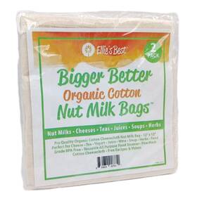 Ellies Best 830935007811 Bigger Better Organic Cotton Nut Milk Bags Big 12 Inch X12 Reusable