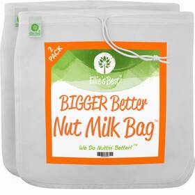 Ellies Best 850633007668 Pro Quality Nut Milk Bag 2 Pack 12 Inch X12 Xl Bags Commercial Grade Reusable All Pu Ellies Best 850633007668 Pro Quality Nut Milk Bag 2 Pack 12 Inch X12 Xl Bags Commercial Grade Reusable All Pu