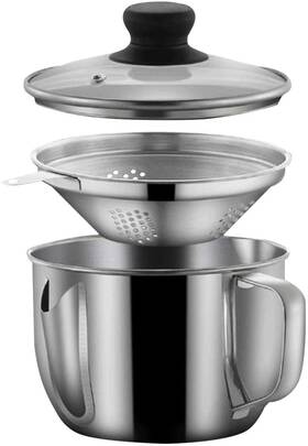 Elolicu 768477538241 Stainless Steel Fat Separator 1000ml Gravy Grease With Strainer An