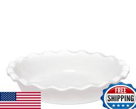 B001s90a2k Emile Henry 9 Inch Pie Dish White - Made In France Ceramic Baking