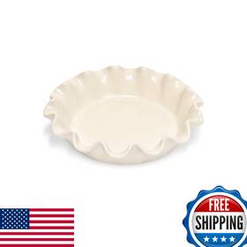 B00t4angxu Emile Henry Ruffled Pie Dish 10.5 Inch 1.25 Quart Clay Ceramic Made In France
