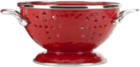 Rr24 Enamelware - 1 Quart Petite Colander Solid Red