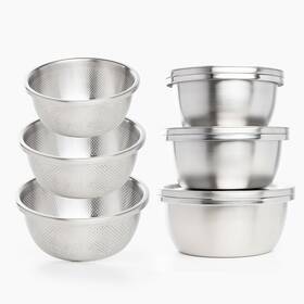 Enther 810105180909 Stainless Steel Colander Set With Lid - Of 3 Rice Stra Inch .. Fast Ship