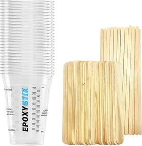 Es10oz-25ct Epoxystix Pack Of 25 Disposable Measuring With Sticks Clear