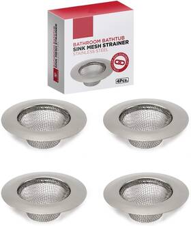 Ergonflow 701948564127 4pcs Bathroom Bathtub Sink Mesh Strainer Stainless Steel Pack Of 4
