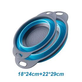 Eruule 726084395503 Silicone Folding Drainer Basket Set For Fruits Vegetables And Pasta