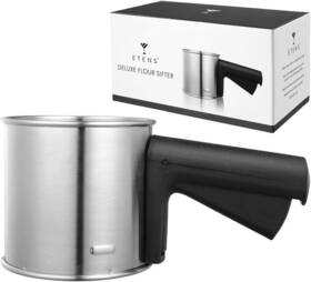 2207983 Etens Kitchen Flour Sifter For Baking 3 Cup Stainless Steel Hand Crank Squeeze Sugar