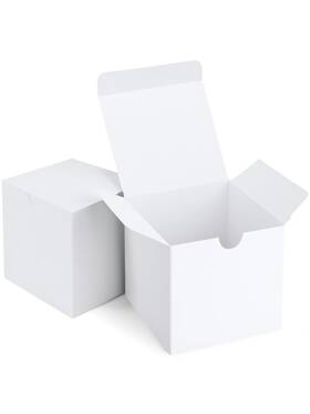 Eupako Yyfdasfasof3194 Gift Boxes 4x4x4 50 Pack White Kraft Paper Box With Lids Party Favor B