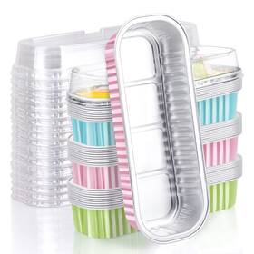 B0b3djyj1n Eusoar Cupcake Liners With Lids 30pcs 6.8oz Aluminum Foil Ramekins Mini Loaf Pan