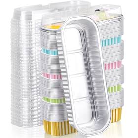 B0bfdrg94h Eusoar 100pk 6.8oz Aluminum Foil Baking Dessert Cups With Lids - 5 Colors