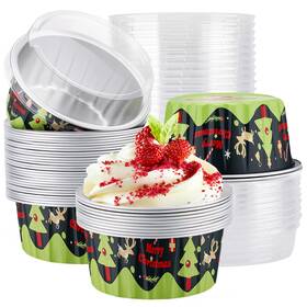 B0fpcjw9fq Eusoar 30pcs 5oz Cupcake Liners With Lids Foil Baking Cups Oven Safe Dessert Wrap