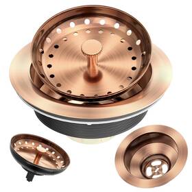 Ek-ac-fs0505 Exakey Kitchen Sink Drain Copper 3-1/2 Inch Stainless Steel Strainer A