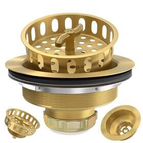 Ek-ky1004-3bg Exakey Gold Sink Drain Strainer 3-1/2 Inch Kitchen Assembly Kit