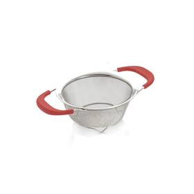 Excelsteel 878201004550 6.5 Inch Reinforced Stainless Steel Mesh Colander With Red Excelsteel 878201004550 6.5 Inch Reinforced Stainless Steel Mesh Colander With Red