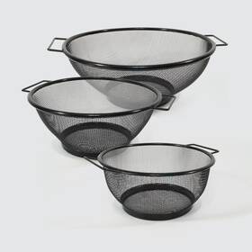Excelsteel 878201007421 Set Of 3 Kitchen Strainer Colander With Handles Graduated Sizes 7 / 8.25 9.5