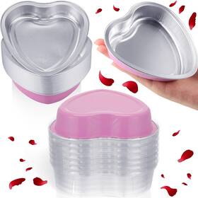 B0cjrz1y35 Fainne 40 Sets Valentines 5 Inch Heart Shaped Foil Cake Pans With Lids