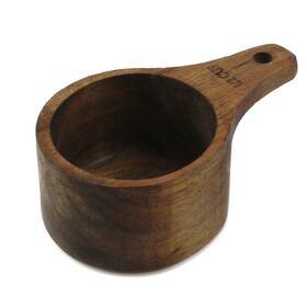 Bt1122 Faotup 1pc Wooden Measuring Cup 1/2 4.57x2.95x1.97inches Lxwxh Brown