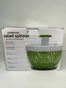 5314916 Farberware Large Pump Activated Salad Spinner - 6.65 Quart With Clear Bowl
