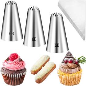 Fatuxz 719645215969 3 Pieces 6b Large Churro Icing Tips And Piping Bags Frosting Tip For Ca